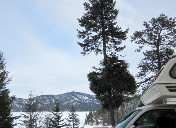 Looks like you could drive over the lake ... but not a good idea!